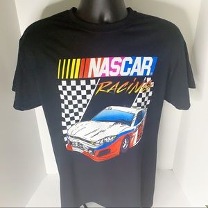 Classic Nascar Racing Car Tee T-Shirt Black/White